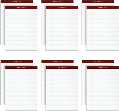 TOPS Legal Pads, 12 Pack, Premium Docket Gold Note Pad Bulk Pack, 50 Legal Ruled 8.5 x 11 Sheets, Thick White Paper with Extra Hard Back, Proudly Made in the USA