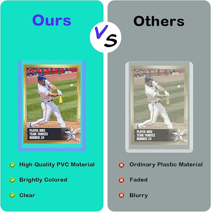 50ct 130pt 3"x4" Hard Card Sleeves - Hard Plastic Trading Card Protector, Rigid Clear Open-Top Card Sleeve, Fits Standard Thick Trading, Baseball, Sports, Game Collectible Cards