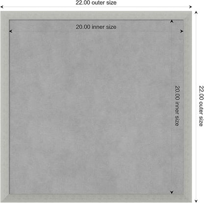 Amanti Art Silver Framed Magnetic Board 22x22 Medium Vision Board for use with Magnets, 100% Metal Sheet to Display Items as Office Decor or for Home Organization in mudroom, Kitchen or Kids Room