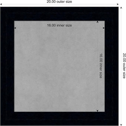 Amanti Art Black Framed Magnetic Board 20x20 Small Vision Board for use with Magnets, 100% Metal Sheet to Display Items as Office Decor or for Home Organization in mudroom, Kitchen or Kids Room