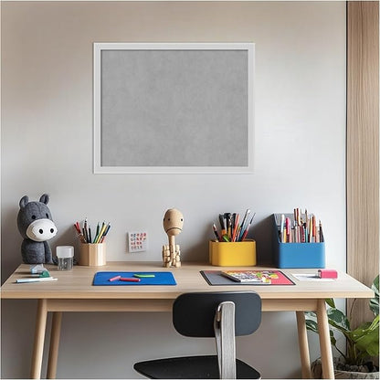 Amanti Art Silver Framed Magnetic Board 17x21 Small Vision Board for use with Magnets, 100% Metal Sheet to Display Items as Office Decor or for Home Organization in mudroom, Kitchen or Kids Room