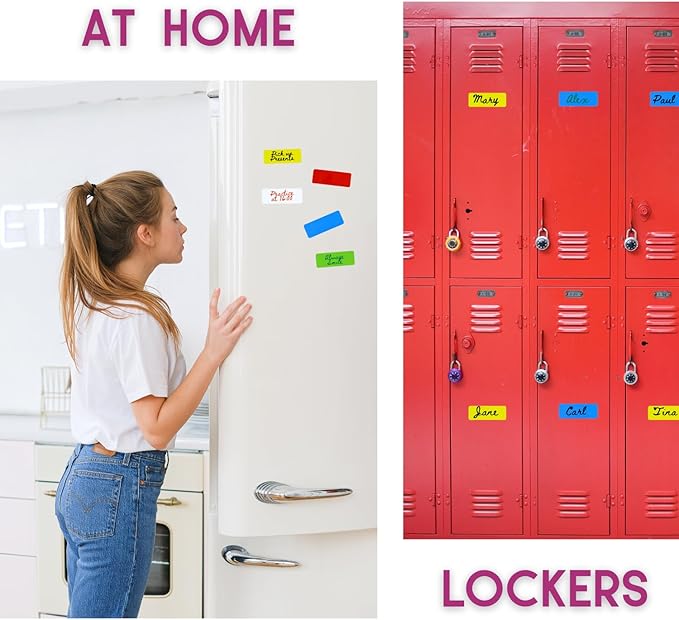Availey 30 Pieces (3 x 5) - Full Colored Magnetic Dry Erase Labels - Reusable Strips for Classroom Home Office Garage Refrigerator Blank Writable Erasable Cards Name Tags Students Locker Shelf