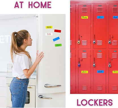 Availey 60 Pieces (3.2 x 1.2) - Full Colored Magnetic Dry Erase Labels - Reusable Strips for Classroom Home Office Garage Refrigerator Blank Writable Erasable Cards Name Tags Students Locker Shelf