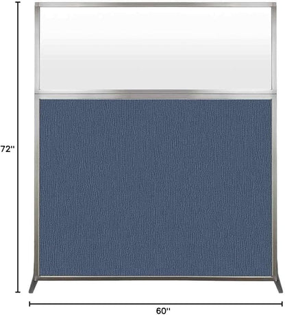 Versare Hush Screen Portable Room Divider | Workstation Wall Divider | Freestanding Privacy Hush Panels | Frosted Windows | Fabric Office Divider Screen | Great for Room Separation