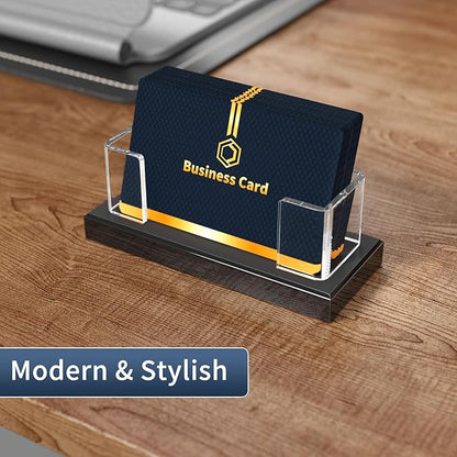 NIUBEE Acrylic Business Card Holder: Clear Plastic Business Cards Display Stand for Desk - Gift Card Organizer for Office 6 Pieces