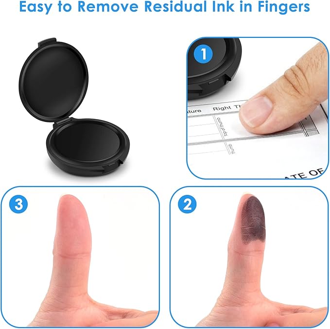ERKOON Fingerprint Ink Pads, Thumbprint Ink Pad for Notary Supplies Identification Security ID Fingerprint Cards Law Enforcement Fingerprint (Black-1 Pack)