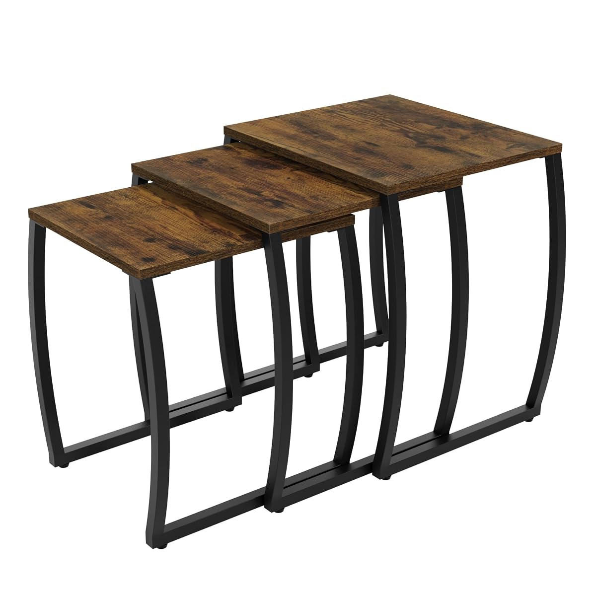 Nesting Tables, Vintage Side End Tables Living Room, Coffee Snack Table Set of 3