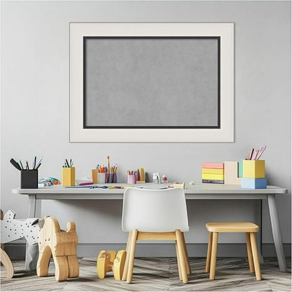 Amanti Art Silver Framed Magnetic Board 22x30 Medium Vision Board for use with Magnets, 100% Metal Sheet to Display Items as Office Decor or for Home Organization in mudroom, Kitchen or Kids Room