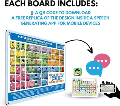 Weather-Proof Aluminum School Playground Communication Board for Autism - Outdoor Inclusive Communication Aid, Lightweight & Durable for Autism & Inclusive Play