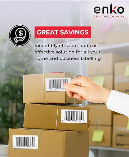 enKo 4" x 2" Labels for Zebra Desktop Printers (48 Rolls | 36,000 Labels) Direct Thermal Address Mailing Shipping Barcode FBA Stickers FNSKU Label for Zebra and Eltron (Perforated)