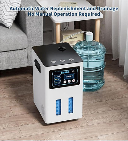 Hydrogen Machine for Inhalation, SPE PEM Technology, 99.99% High Purity Brown Gas Inhaler, HO-Separated, Hydrogen Water Generator White 3000ml/min