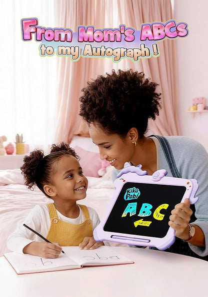 Kikapabi LCD Writing Tablet for Kids, Unicorn Toys Gifts for 3 4 5 6 7 Year Old Girls, Colorful Drawing Doodle Board, Toddler Educational Travel Toys Christmas Birthday Purple