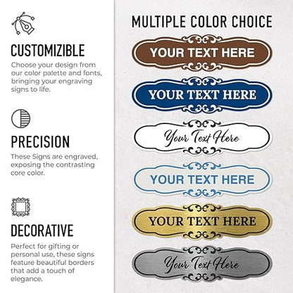 Custom Wall or Door Sign, Personalized Plaque Engraved Message for Bussiness, Property and Home Indoor/Outdoor, 4x12 Inches, Made in USA by Sigo Signs - Cloud