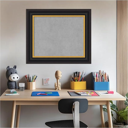 Amanti Art Black Framed Magnetic Board 22x26 Small Vision Board for use with Magnets, 100% Metal Sheet to Display Items as Office Decor or for Home Organization in mudroom, Kitchen or Kids Room