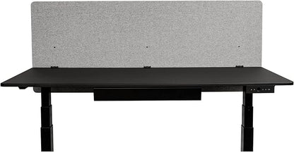 Stand Up Desk Store ReFocus Clamp-on Acoustic Desk Divider Privacy Panel That Reduces Noise and Visual Distractions (Cool Gray, 59" X 23.6")