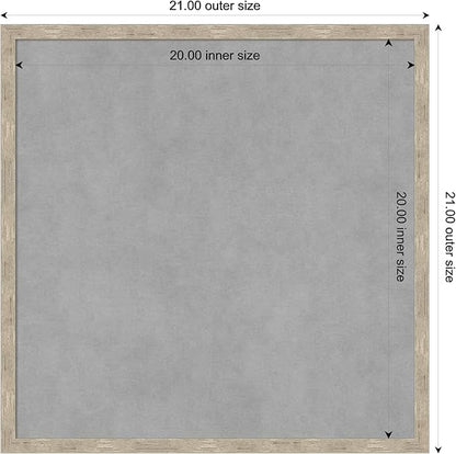 Amanti Art Silver Framed Magnetic Board 21x21 Medium Vision Board for use with Magnets, 100% Metal Sheet to Display Items as Office Decor or for Home Organization in mudroom, Kitchen or Kids Room