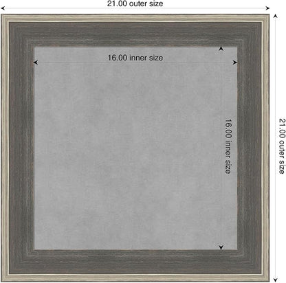 Amanti Art Grey Framed Magnetic Board 21x21 Small Vision Board for use with Magnets, 100% Metal Sheet to Display Items as Office Decor or for Home Organization in mudroom, Kitchen or Kids Room