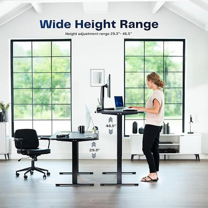 VIVO Electric Dry Erase 60 x 24 in Standing Desk, Memory Height Adjustment, 1B Series, Holds 220 lbs, White Marble Pattern Top, White Frame, DESK-KIT-1W6WM