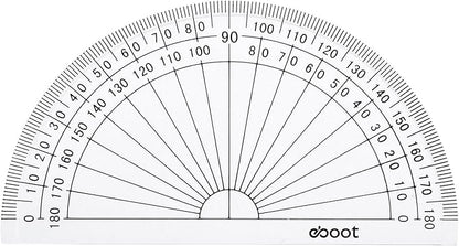 20 Pack Plastic Protractor, 180 Degrees Protractor for Angle Measurement Student Math, 4 Inches, Clear