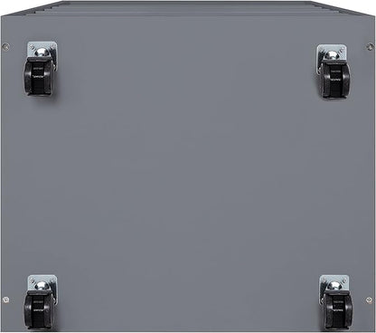 Naomi Home 7-Drawer Grey Dresser with Lockable Casters, Smooth Gliders, and Spacious Top - Sleek Storage for Bedroom or Office