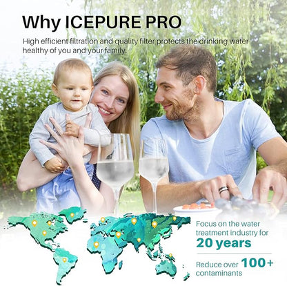 ICEPURE RWF0600A NSF401&473&53 Replacement for GE MWF, MWFP, MWFA, MWFAP, MWFINT, GWF, GWFA, HWF, HWFA, HDX FMG-1, Smartwater, WFC1201, GSE25GSHECSS, 3PACK