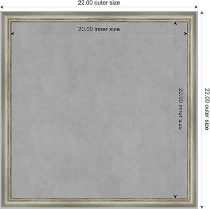 Amanti Art Silver Framed Magnetic Board 22x22 Medium Vision Board for use with Magnets, 100% Metal Sheet to Display Items as Office Decor or for Home Organization in mudroom, Kitchen or Kids Room