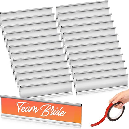 36 Pack Leifide Name Plates for Doors, 2 x 8 Inches Aluminum Office Name Plate Holder for Wall, Meeting Room, Office, Business Department, Desk, Warning Area