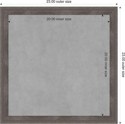 Amanti Art Grey Framed Magnetic Board 23x23 Medium Vision Board for use with Magnets, 100% Metal Sheet to Display Items as Office Decor or for Home Organization in mudroom, Kitchen or Kids Room