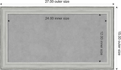 Amanti Art Silver Framed Magnetic Board 15x27 Small Vision Board for use with Magnets, 100% Metal Sheet to Display Items as Office Decor or for Home Organization in mudroom, Kitchen or Kids Room