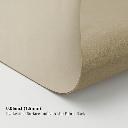 Leather Desk Mat - Small Non-Slip PU Desk Pad for Office and Home - Desk Organization and Accessories - Ideal for Large Mouse Pad and Small Desk Mats on Top of Desks (Champagne Gold,23.6"x 13.8")