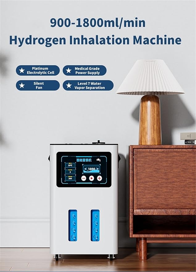 Hydrogen Machine for Inhalation, SPE PEM Technology, 99.99% High Purity Brown Gas Inhaler, HO-Separated, Hydrogen Water Generator White 3000ml/min