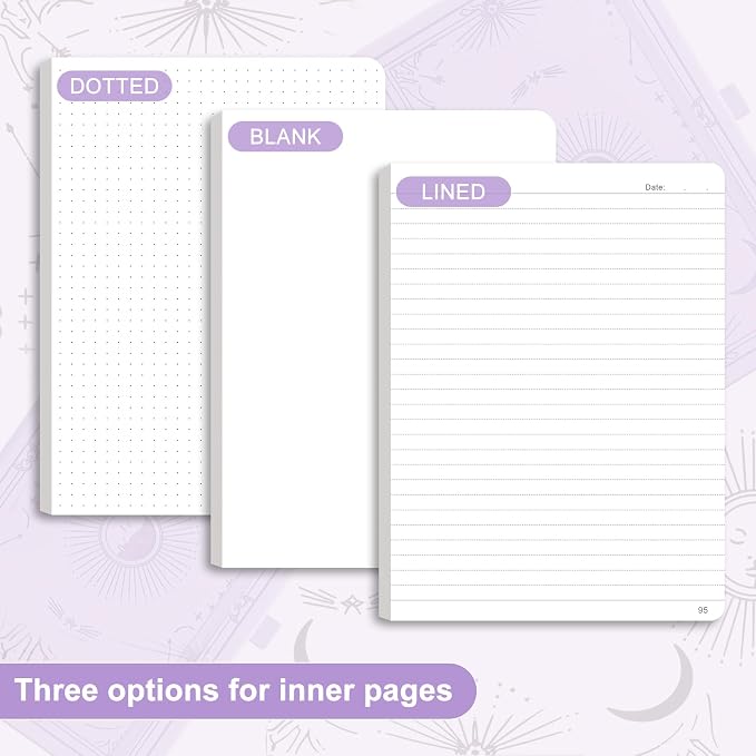 Blank Journal Notebook for Women Men, 192 Pages, A5 (5.7'' x 8.3'') | Hardcover Leather Notebook with 100GSM Thick Paper for Traveling, Sketching, Drawing, Painting (Light Purple)