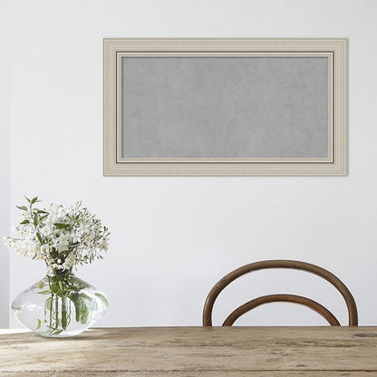 Amanti Art Silver Framed Magnetic Board 16x28 Small Vision Board for use with Magnets, 100% Metal Sheet to Display Items as Office Decor or for Home Organization in mudroom, Kitchen or Kids Room