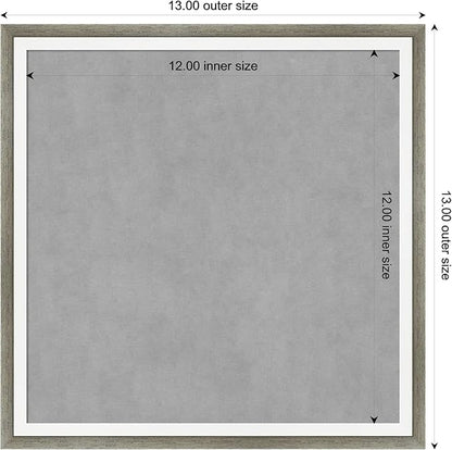 Amanti Art Silver Framed Magnetic Board 13x13 X-Small Vision Board for use with Magnets, 100% Metal Sheet to Display Items as Office Decor or for Home Organization in mudroom, Kitchen or Kids Room