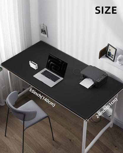 Large Desk Mat 55"x24" - Premium Non-Slip Desk Pad, Waterproof and Scratch-Resistant Office Desk Protector, Large Desk pad Workspace Mat for Home and Office(Black)