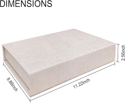 Sprsthai 8x10 Archival Photo Storage Box with Lid – Stackable Memory Keepsake Organizer for Photos, Certificates, Jewelry & Scrapbooking Supplies Beige