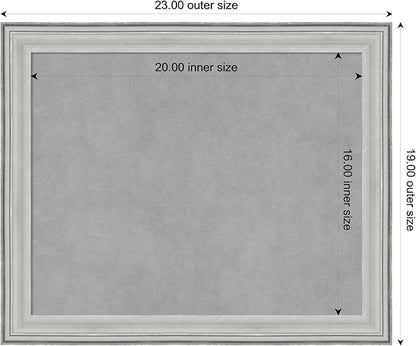 Amanti Art Silver Framed Magnetic Board 19x23 Small Vision Board for use with Magnets, 100% Metal Sheet to Display Items as Office Decor or for Home Organization in mudroom, Kitchen or Kids Room