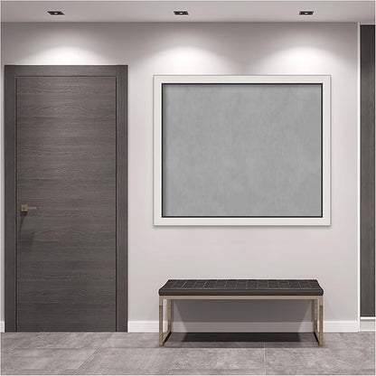 Amanti Art Silver Framed Magnetic Board 46x54 Oversize Vision Board for use with Magnets, 100% Metal Sheet to Display Items as Office Decor or for Home Organization in mudroom, Kitchen or Kids Room