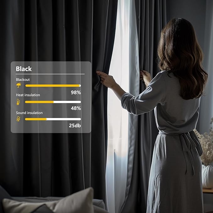 Cbsroro Room Divider Blackout Curtain Track Curtains Wall Dividers Panels Screen for Living Rooms Bedroom Office Privacy Partition Separation, W120 × L120 Inch,1 Panel, Black