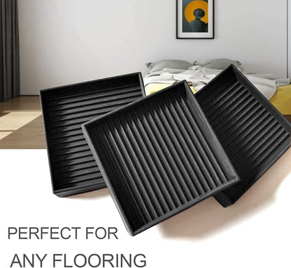 Yelanon Non Slip Furniture Pads for Hardwood Floors -8 Pcs 3” Furniture Coasters Cups, Anti Skid Furniture Grippers Rubber Feet, Floor Protectors for Furniture Bed Couch Stoppers Black