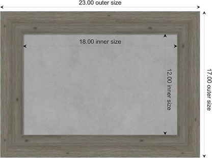 Amanti Art Grey Framed Magnetic Board 17x23 Small Vision Board for use with Magnets, 100% Metal Sheet to Display Items as Office Decor or for Home Organization in mudroom, Kitchen or Kids Room