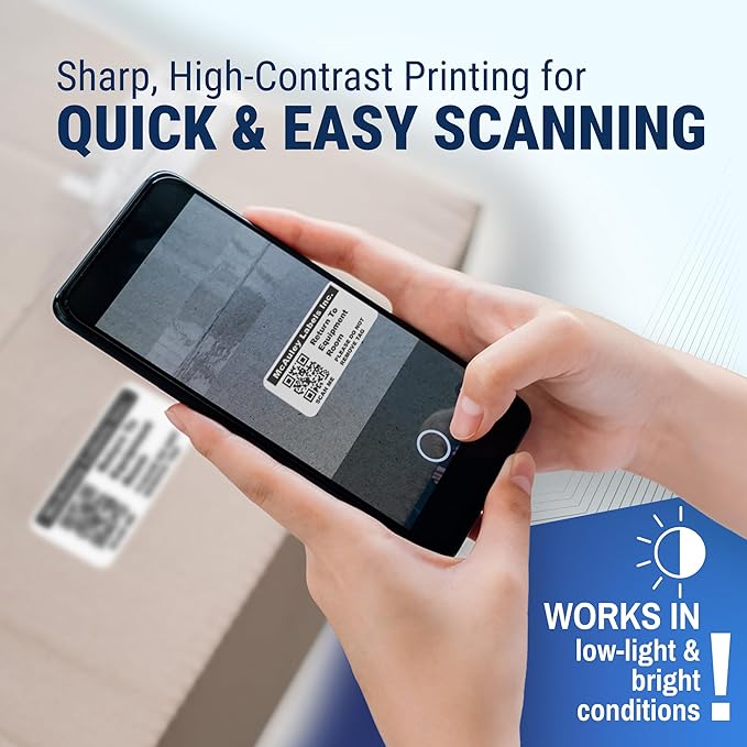 McAuley Labels Custom QR Code Stickers - Numbered, Permanent, Adhesive Asset Tags for Equipment - Heavy Duty Metalized Polyester, Stronger Adhesive - 2x1 Inches