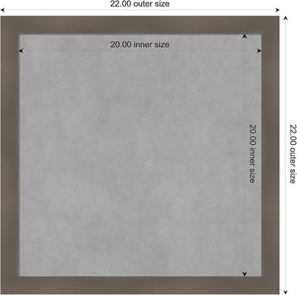 Amanti Art Grey Framed Magnetic Board 22x22 Medium Vision Board for use with Magnets, 100% Metal Sheet to Display Items as Office Decor or for Home Organization in mudroom, Kitchen or Kids Room