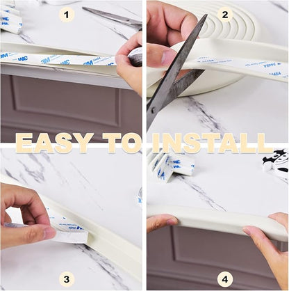Baby Proofing Edge and Corner Guards, (20ft Edge + 8 Corners) Safety Furniture Bumper, Baby Corner Protector for Fireplace, Table, Stair, Cabinet, 3M Adhesive, White