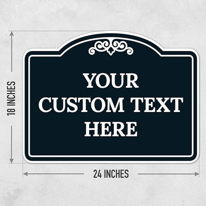 Custom Decorative Sign, Personalized Metal Sign for Business, Driveway, Home, Airbnb, Office Door Plaque, Black Background Sign, 18x24 Inches, ACM, Fade Resistant, Made in USA by Sigo Signs