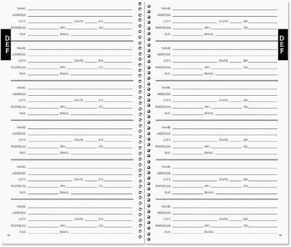 Current Hydrangea Address Book - 94 Pages; Small 5" x 8-1/2" Size for Purse or Office, Spiral Bound Soft Cover Organizer for Contacts, Addresses, Email, & Phone Numbers + 50 Replacement Stickers