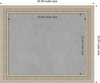 Amanti Art Silver Framed Magnetic Board 20x24 Small Vision Board for use with Magnets, 100% Metal Sheet to Display Items as Office Decor or for Home Organization in mudroom, Kitchen or Kids Room