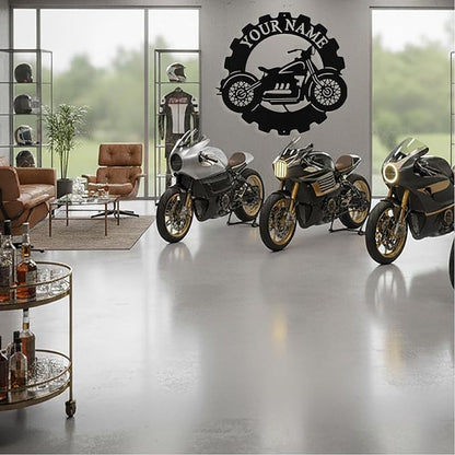 Custom Dirt Bike Metal Signs Personalized Motorcycle Name Sign Custom Garage Decor Motorbikes Wall Art Decor Motorcycle Sign Men Room Decorate Gifts for Men Husband Rider