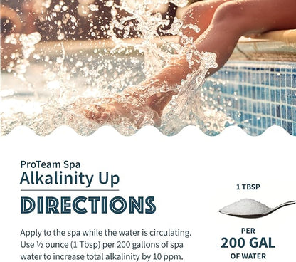 ProTeam Spa Alkalinity Increaser for Hot Tub to Keep Alkalinity Up for hot tub spa - with SplashWiz Spa & Hot Tub Chemicals Care Guide e-Book - Made in USA (1lb)