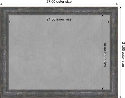 Amanti Art Grey Framed Magnetic Board 21x27 Medium Vision Board for use with Magnets, 100% Metal Sheet to Display Items as Office Decor or for Home Organization in mudroom, Kitchen or Kids Room